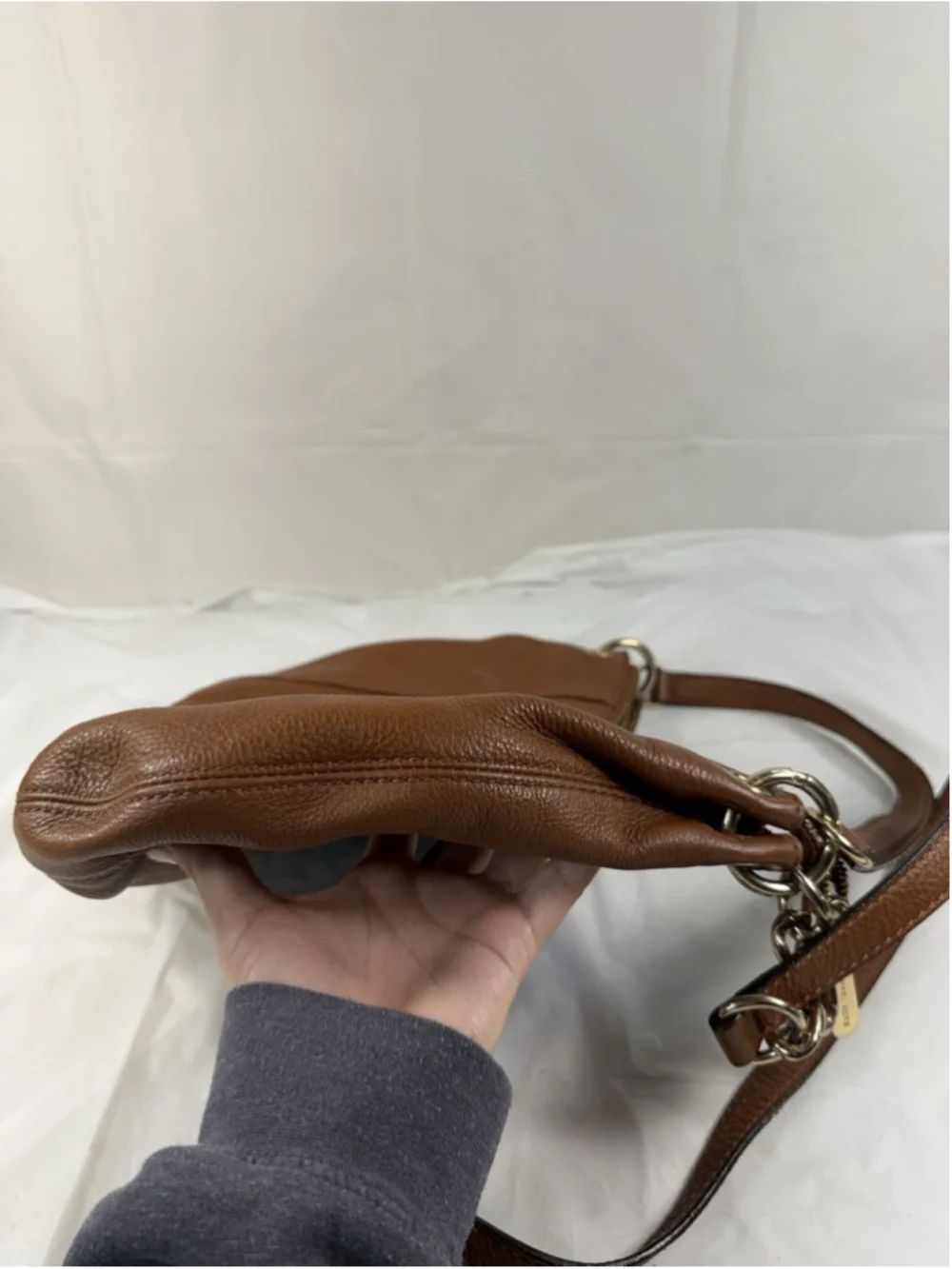 Michael Kors Large Brown Leather Shoulder Hobo Bag crossbody